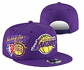 Lakers Team Logo Purple 75th Anniversary Adjustable Hat YD,baseball caps,new era cap wholesale,wholesale hats
